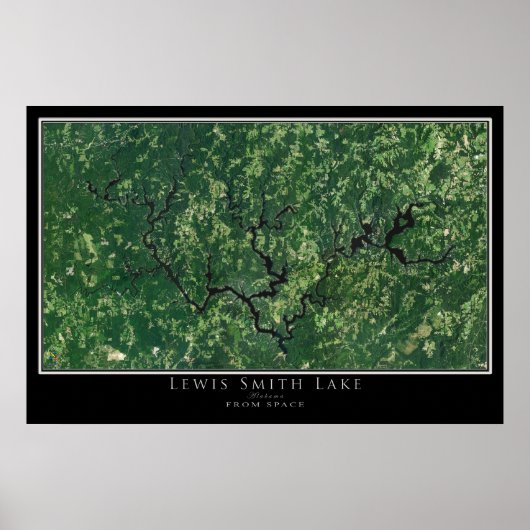 Lewis Smith Lake Alabama Satellite Poster Map (Voorkant)