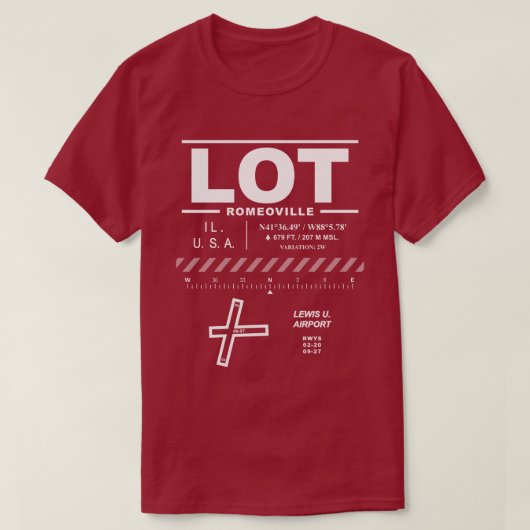 Lewis U. Airport LOT-Shirt T-shirt (Design voorkant)