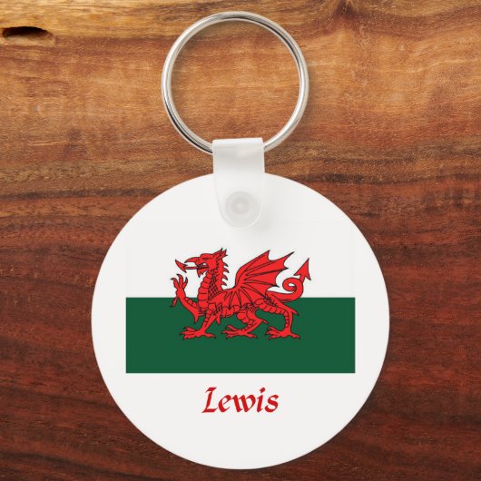 Lewis Welsh Flag Sleutelhanger (Voorkant)
