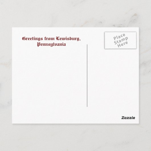 Lewisburg, PA Briefkaart (Achterkant)