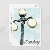 Lewisburg, PA Historische Lamp Post Briefkaart (Voorkant / Achterkant)