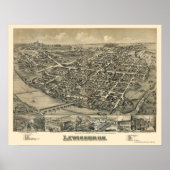 Lewisburg, PA Panoramic Map - 1884 Poster (Voorkant)