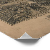 Lewisburg Pennsylvania 1884 Antiek Panorama Poster (Hoek)