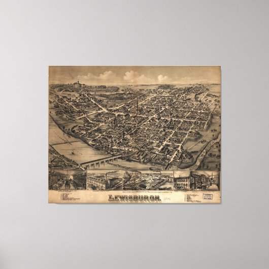 Lewisburgh, Pennsylvania (1884) Canvas Afdruk (Voorkant)
