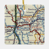 Lewiston Idaho Map Keramisch Ornament (Voorkant)