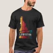Lewiston Idaho Retro Grunge staatskaart Novelty Gr T-shirt (Voorkant)