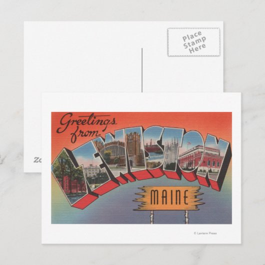 Lewiston, Maine - Large Letter Scenes Briefkaart (Voorkant / Achterkant)