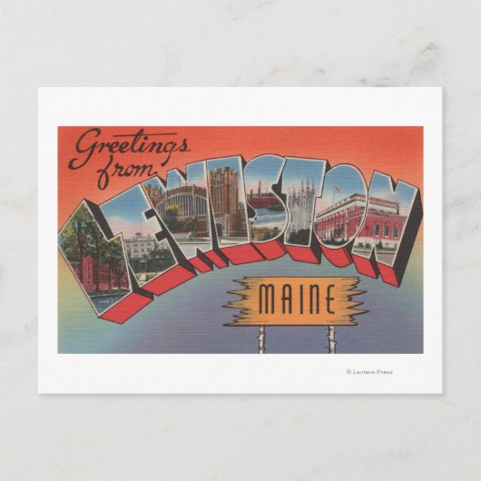 Lewiston, Maine - Large Letter Scenes Briefkaart (Voorkant)