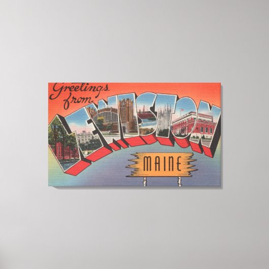 Lewiston, Maine - Large Letter Scenes Canvas Afdruk (Voorkant)