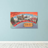 Lewiston, Maine - Large Letter Scenes Canvas Afdruk (Insitu (Houten vloer))