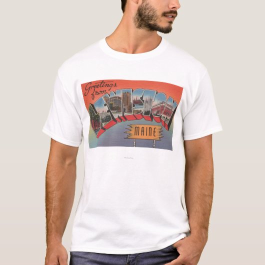 Lewiston, Maine - Large Letter Scenes T-shirt (Voorkant)