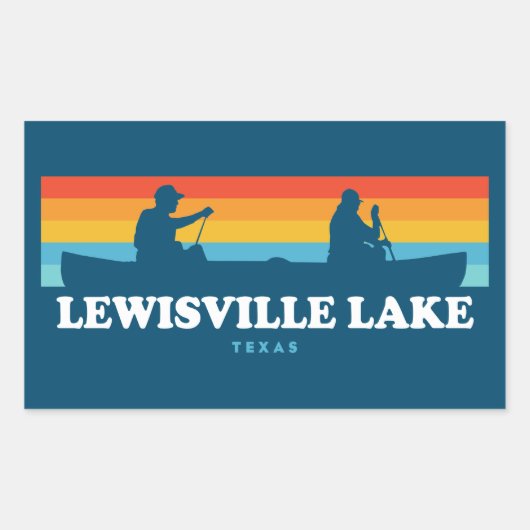 Lewisville Lake Texas Canoe Rechthoekige Sticker (Voorkant)