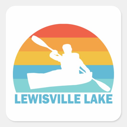 Lewisville Lake Texas Kayak Vierkante Sticker (Voorkant)