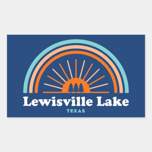 Lewisville Lake Texas Rainbow Rechthoekige Sticker (Voorkant)