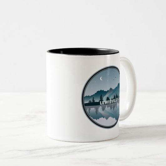 Lewisville Lake Texas Reflection Tweekleurige Koffiemok (Voorkant rechts)