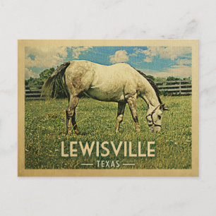 Lewisville Texas Horse Boerderij - Vintage Travel Briefkaart