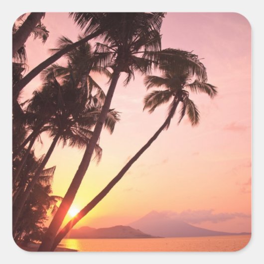 Lewolin Village, Illi Api-eiland, Selat Boleng Vierkante Sticker (Voorkant)