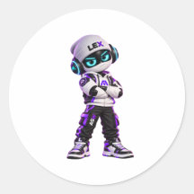 Lex Cool Futuristische AI Robot Karakter Sticker