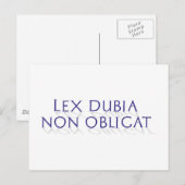 lex dubia non-obligat briefkaart (Voorkant / Achterkant)