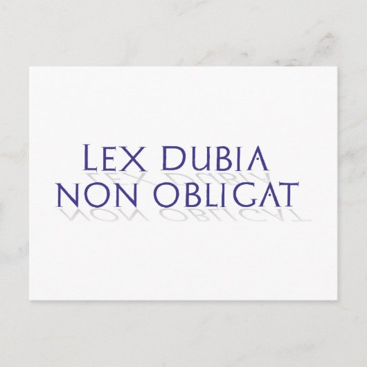 lex dubia non-obligat briefkaart (Voorkant)