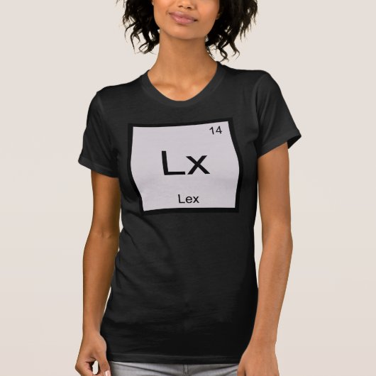 Lex Naam Chemie Element Periodiek Systeem T-shirt (Voorkant)