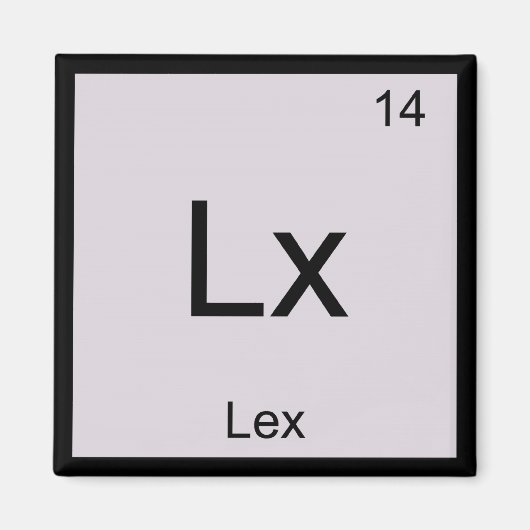 Lex Name Chemistry Element Periodic Table Magneet (Voorkant)