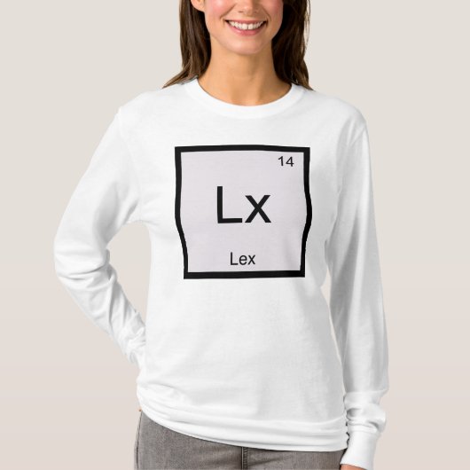 Lex Name Chemistry Element Periodic Table T-shirt (Voorkant)