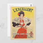L'Excellent Frankrijk Vintage 1895 Poster Briefkaart (Voorkant / Achterkant)