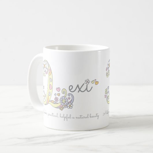 Lexi letter L: monogram mok (Voorkant links)