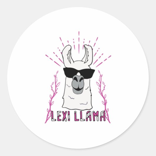 Lexi Llama Ronde Sticker (Voorkant)