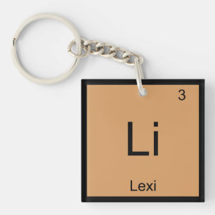 Lexi Naam Chemie Element Periodiek Systeem Sleutelhanger