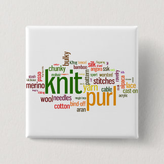Lexicon - woorden voor knitters!  Knit aan! Vierkante Button 5,1 Cm