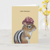 Lexie de Chipmunk verjaardag Folded Wenskaart Kaart (Gele Bloem)