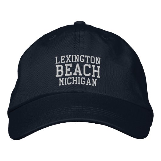 Lexington Beach Michigan Embroidered Baseball Hat Geborduurde Pet (Voorkant)