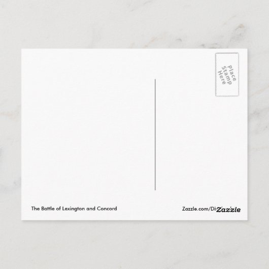 Lexington en Concord Briefkaart (Achterkant)