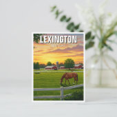 Lexington Kentucky Briefkaart Horse Boerderij (Staand voorkant)