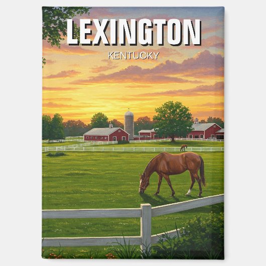 Lexington Kentucky Briefkaart Horse Boerderij Magneet (Voorkant)