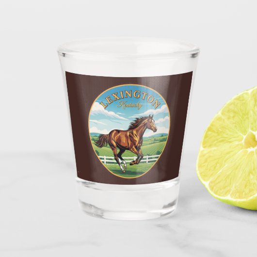 Lexington Kentucky Briefkaart Shot Glas (Voorkant)