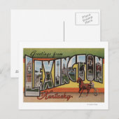 Lexington, Kentucky - grote lettertjes Briefkaart (Voorkant / Achterkant)