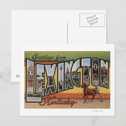 Lexington, Kentucky - grote lettertjes Briefkaart (Voorkant / Achterkant)