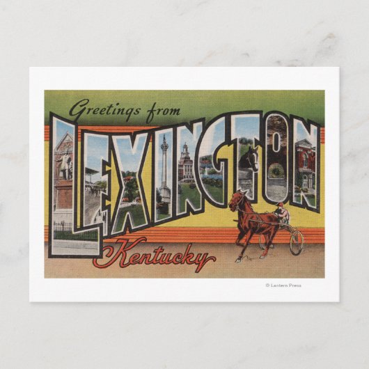 Lexington, Kentucky - grote lettertjes Briefkaart (Voorkant)