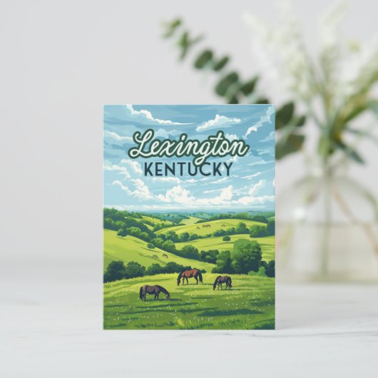 Lexington Kentucky Horses Bluegrass Boerderijen  Briefkaart (Staand voorkant)