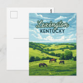 Lexington Kentucky Horses Bluegrass Boerderijen  Briefkaart (Voorkant / Achterkant)