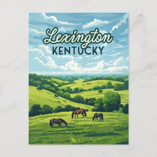 Lexington Kentucky Horses Bluegrass Boerderijen  Briefkaart (Voorkant)