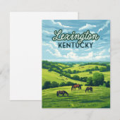 Lexington Kentucky Horses Bluegrass Boerderijen Ka (Voorkant / Achterkant)
