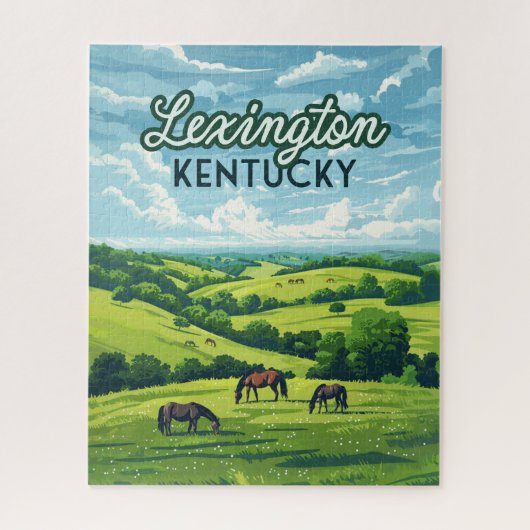 Lexington Kentucky Horses Bluegrass Boerderijen Legpuzzel (Verticaal)