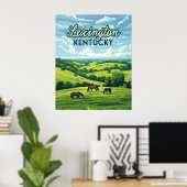 Lexington Kentucky Horses Bluegrass Boerderijen Poster (Thuiskantoor)