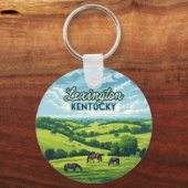 Lexington Kentucky Horses Bluegrass Boerderijen  Sleutelhanger (Achterkant)