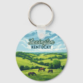 Lexington Kentucky Horses Bluegrass Boerderijen  Sleutelhanger (Achterkant)
