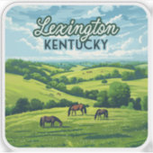 Lexington Kentucky Horses Bluegrass Boerderijen  Sticker (Voorkant)